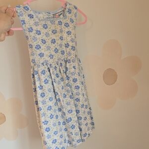 Vintage Floral Blue and White Girls Dress Size 3
